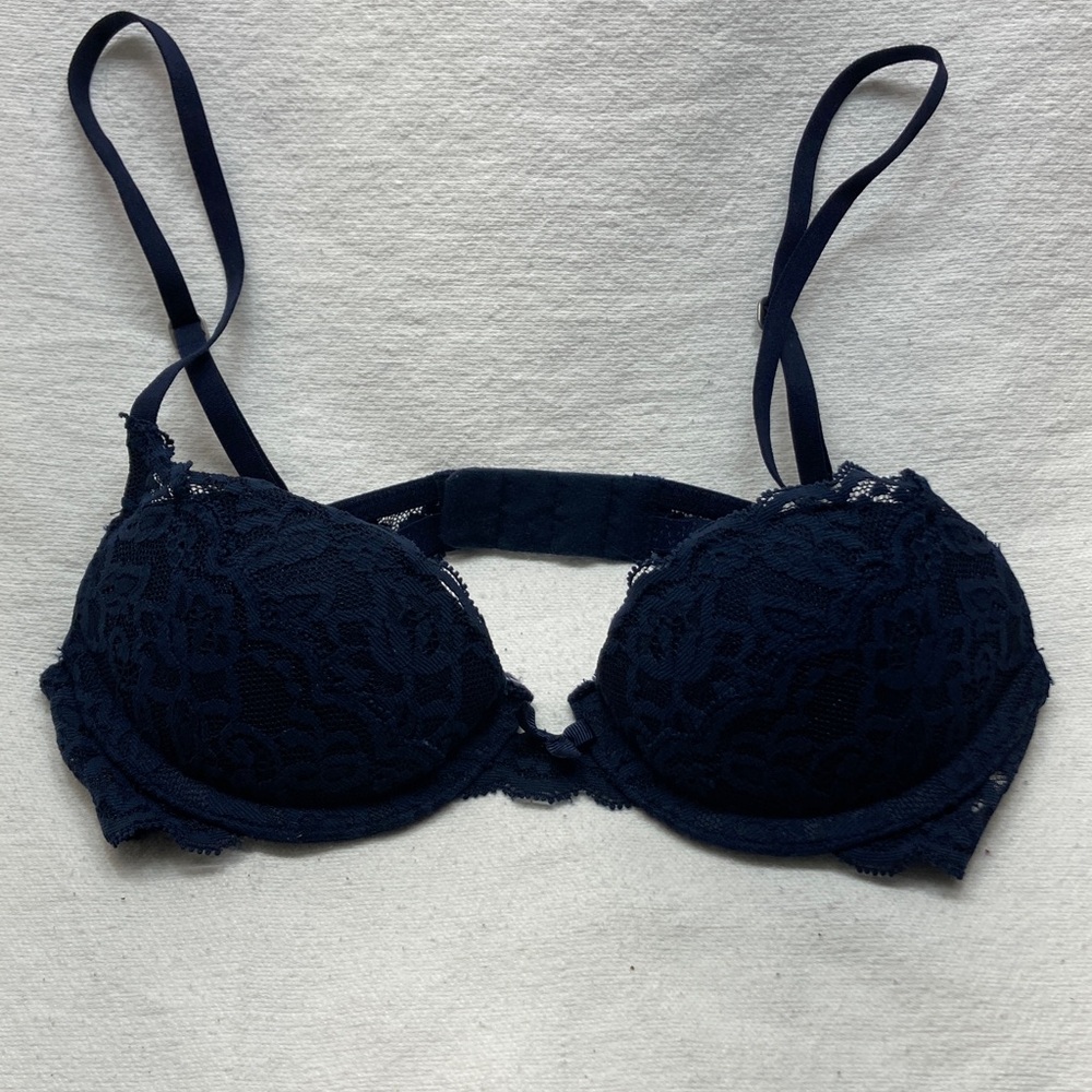 Abercrombie & Fitch Dark Blue Lace Push-up Bra